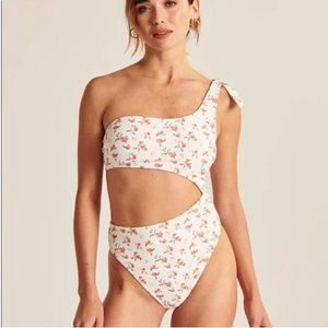 Abercrombie & Fitch One-Shoulder Cutout Peaches Swimsuit